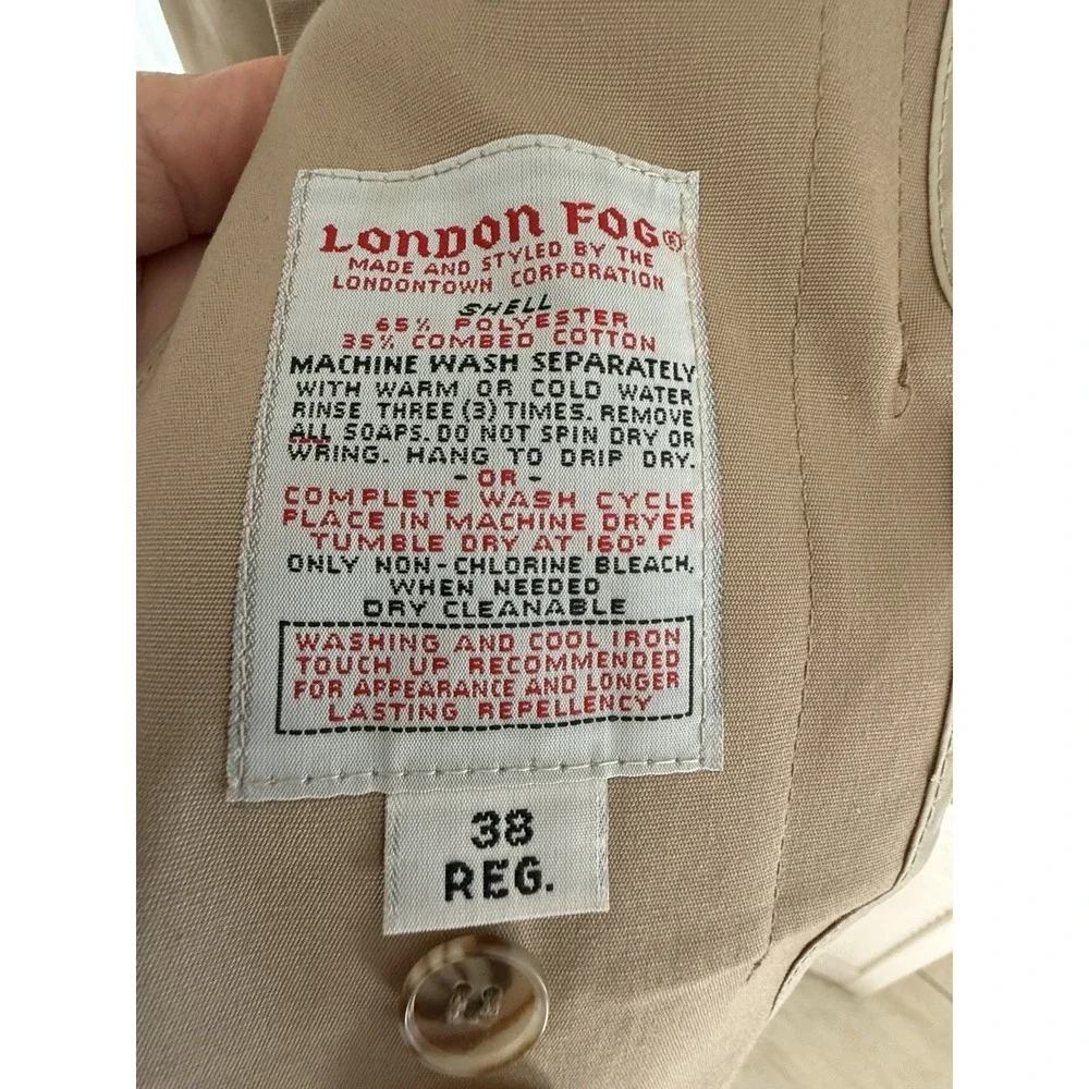 VTG 80s London Fog Maincoats Thinsulate Trench Coat Mens 38R Khaki USA Flawless